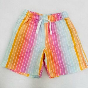 Hanna Andersson Boys Striped Multicolor Swim Trunks